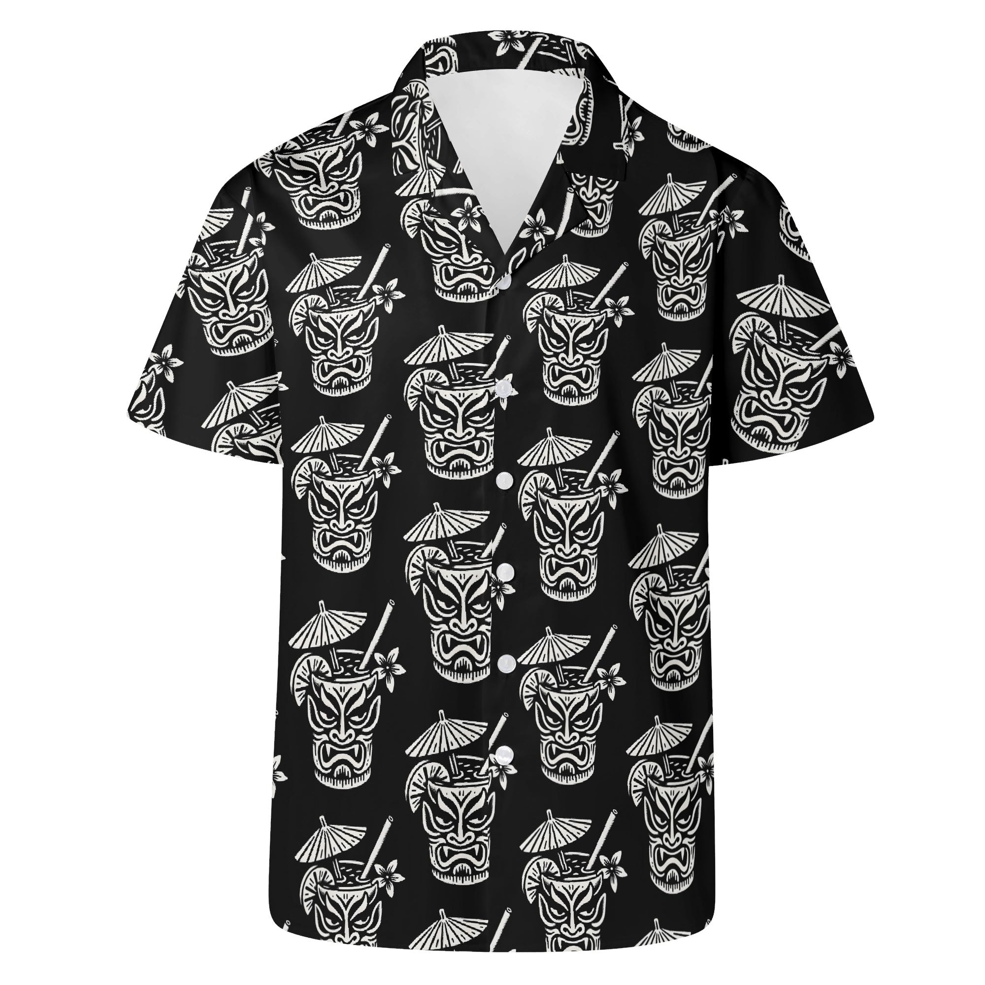 Demon Tiki Cocktail Hawaiian Shirt, Spooky Summer Shirt