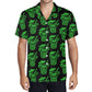 Demon Tiki Cocktail Hawaiian Shirt, Neon Green Spooky Summer Shirt