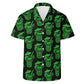 Demon Tiki Cocktail Hawaiian Shirt, Neon Green Spooky Summer Shirt