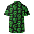 Demon Tiki Cocktail Hawaiian Shirt, Neon Green Spooky Summer Shirt