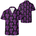 Demon Tiki Cocktail Hawaiian Shirt, Purple Spooky Summer Shirt