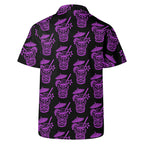 Demon Tiki Cocktail Hawaiian Shirt, Purple Spooky Summer Shirt