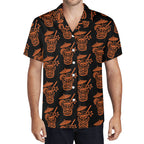 Demon Tiki Cocktail Hawaiian Shirt, Pumpkin Orange Spooky Summer Shirt