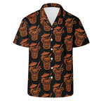 Demon Tiki Cocktail Hawaiian Shirt, Pumpkin Orange Spooky Summer Shirt