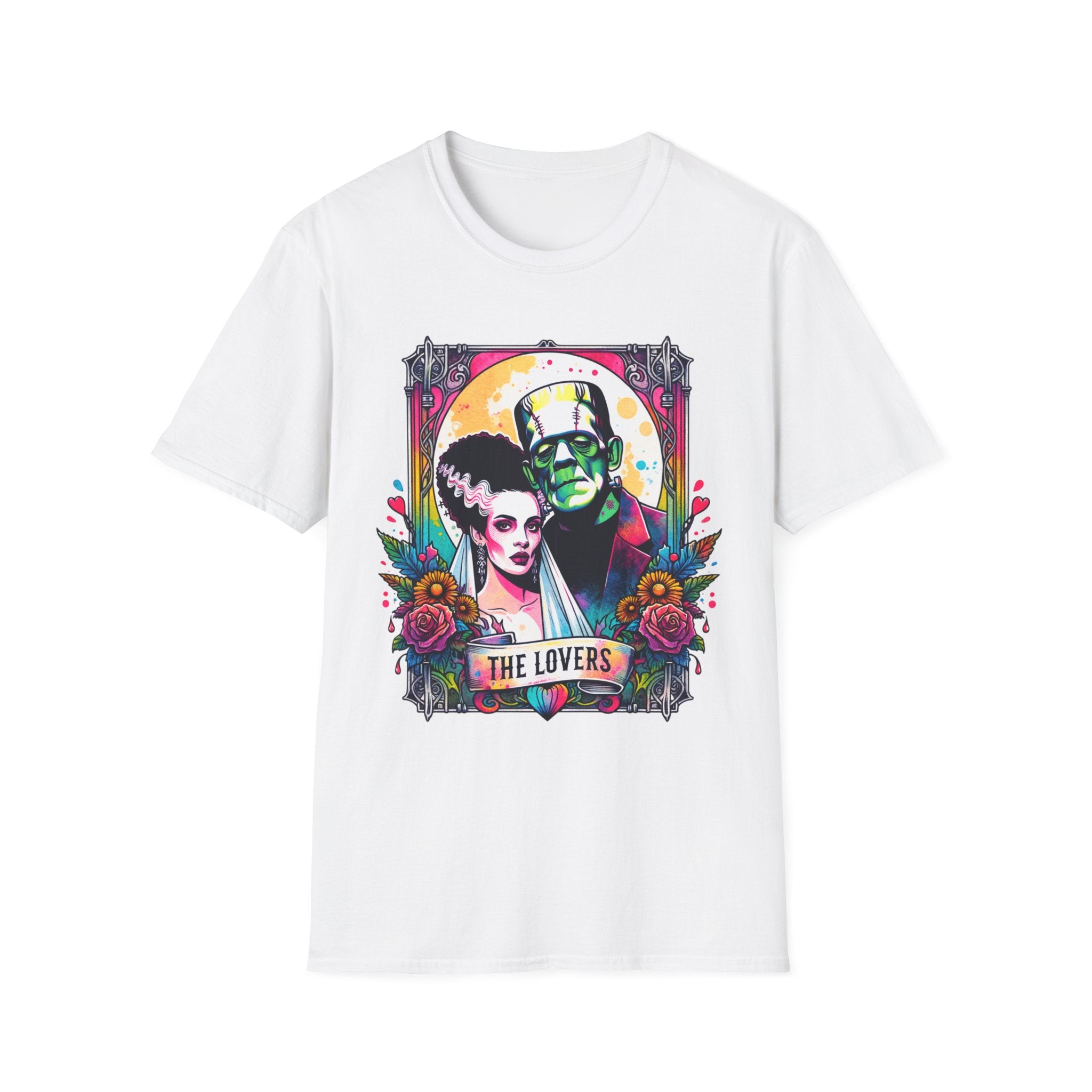 Frankenstein Tarot Card Softstyle T-Shirt, up to 5XL, Horror Movies, Halloween