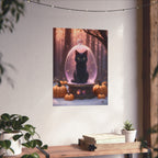 Black Cat Fine Art Print,  Dark Academia, Goth Wall Decor, Gothic Gallery Wall, Witchy Halloween Decor