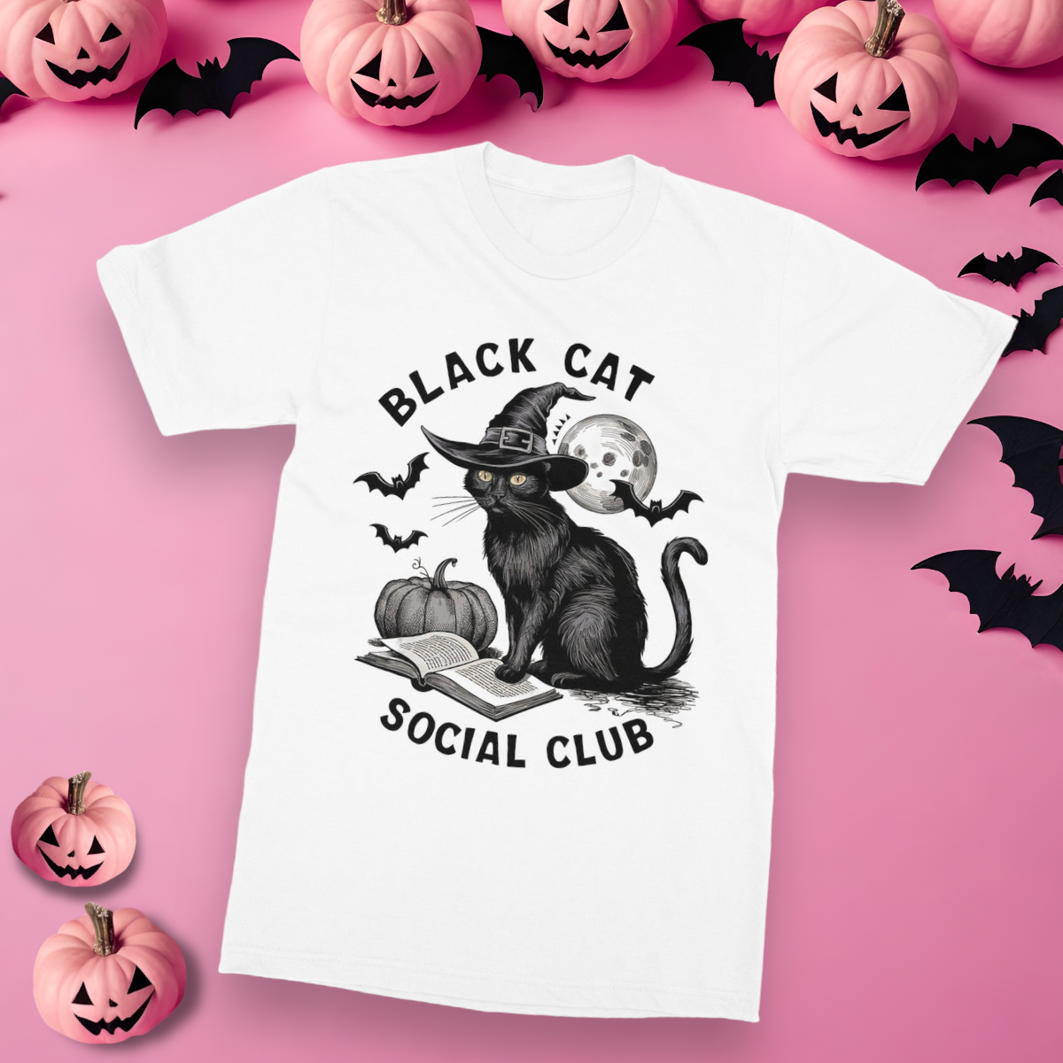 Black cat social club, Softstyle T-Shirt