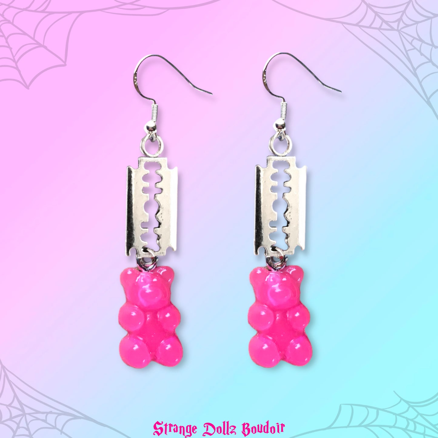 Rainbow Gummy Bear necklace and earrings, Strange Dollz Boudoir