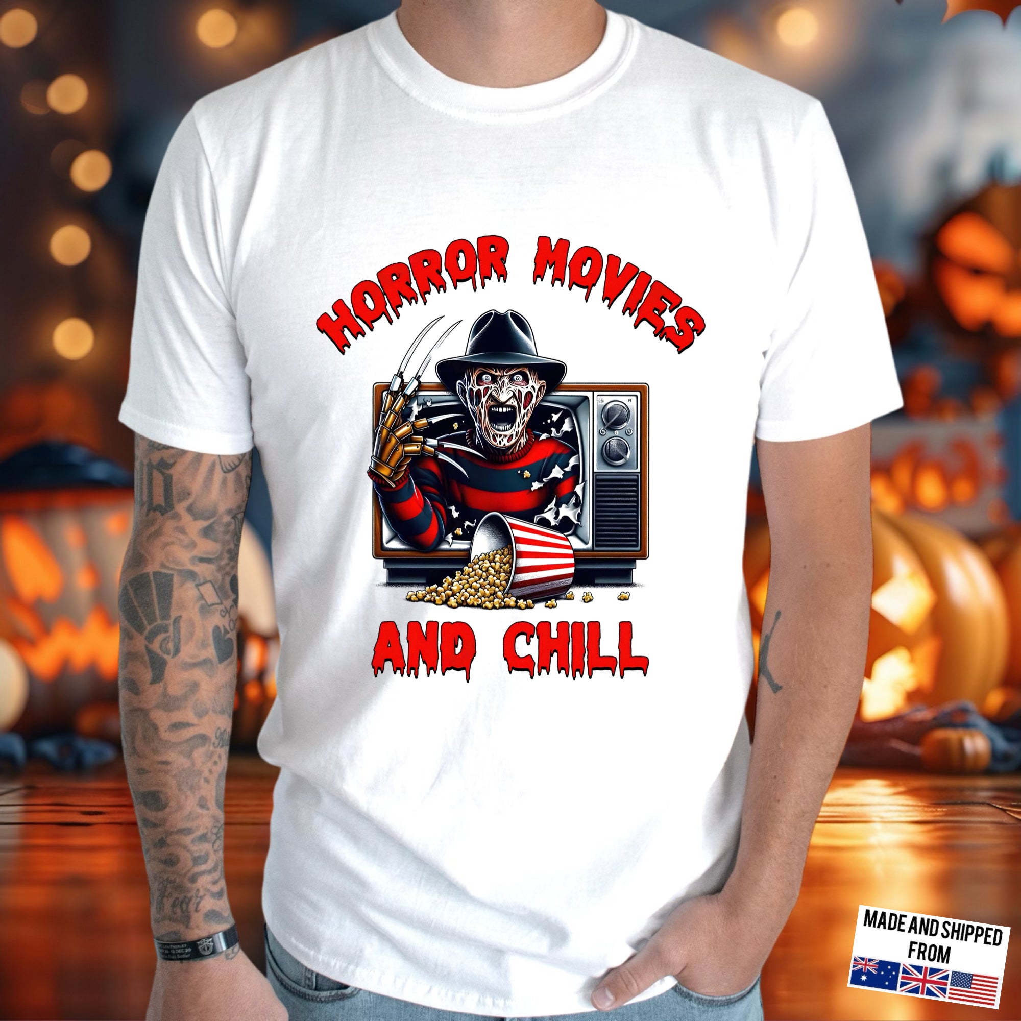 Horror movies and chill Softstyle T-Shirt, Freddy Krueger, Horror Movies