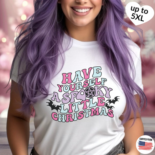 Spooky Little Christmas T-shirt, up to 5XL, pastel goth