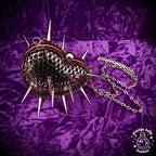 Flail Purse, Goth Spiked Heart Purse, Metal Mesh Chain Bag, Medieval Flail