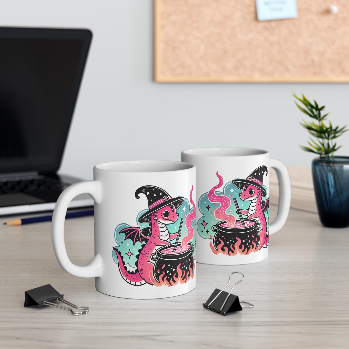 Witchy Dragon Mug, Halloween, Kawaii, Spooky Cute