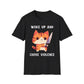 Woke up and chose violence T-shirt, up to 5XL, cute cat with knife