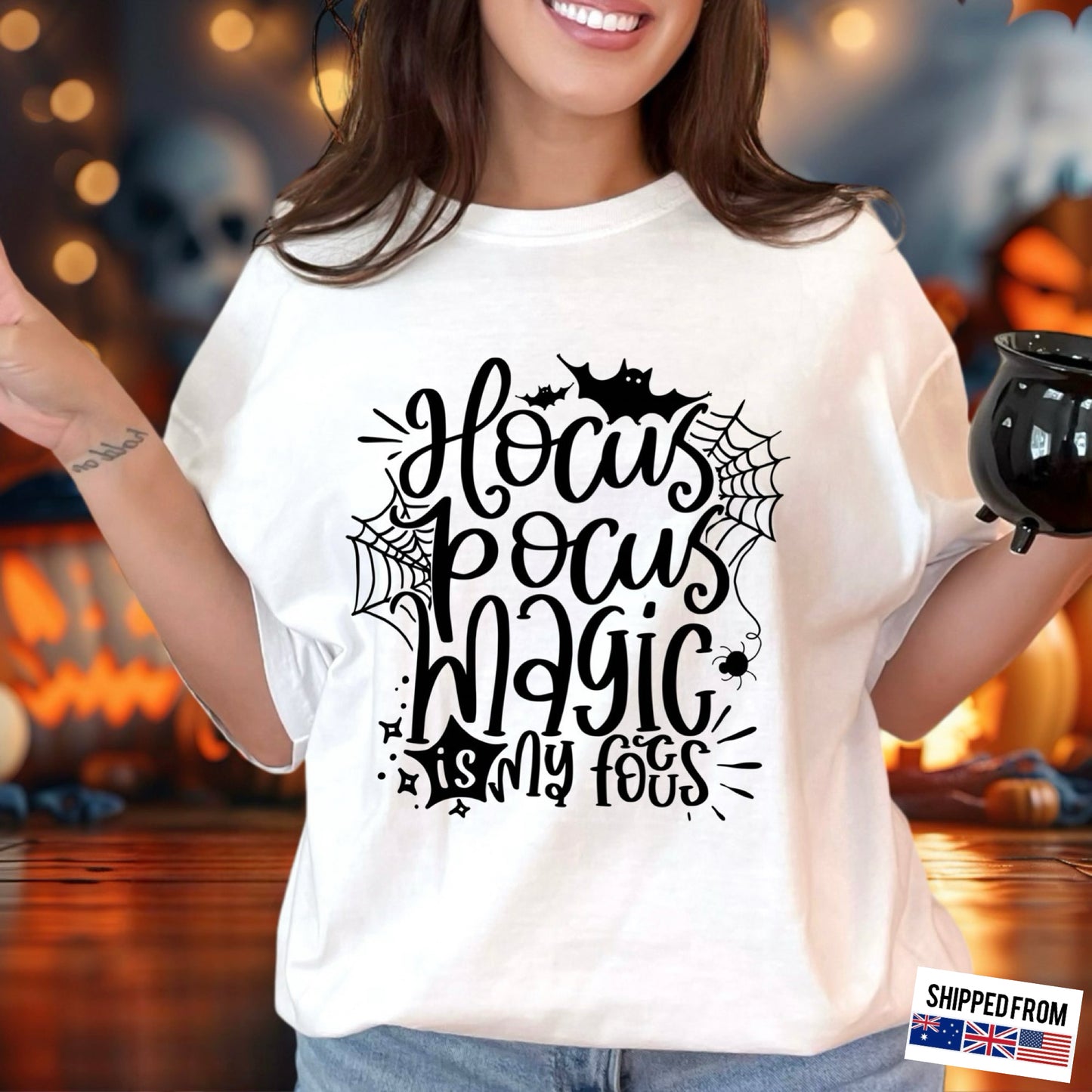 Hocus Pocus magic is my Focus, Halloween, witchy Softstyle T-Shirt