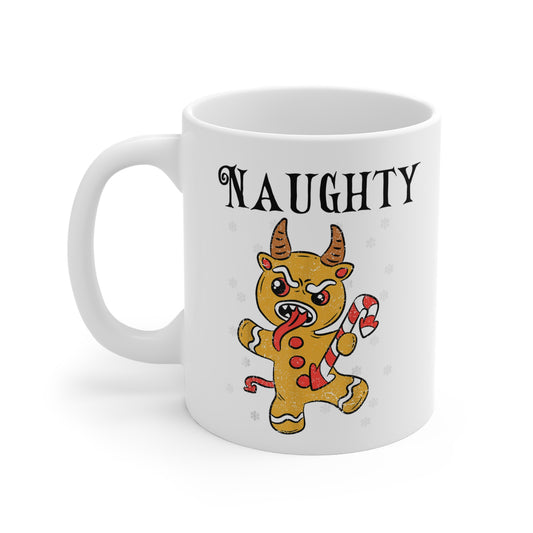 Naughty Krampus Gingerbread man, Christmas Mug