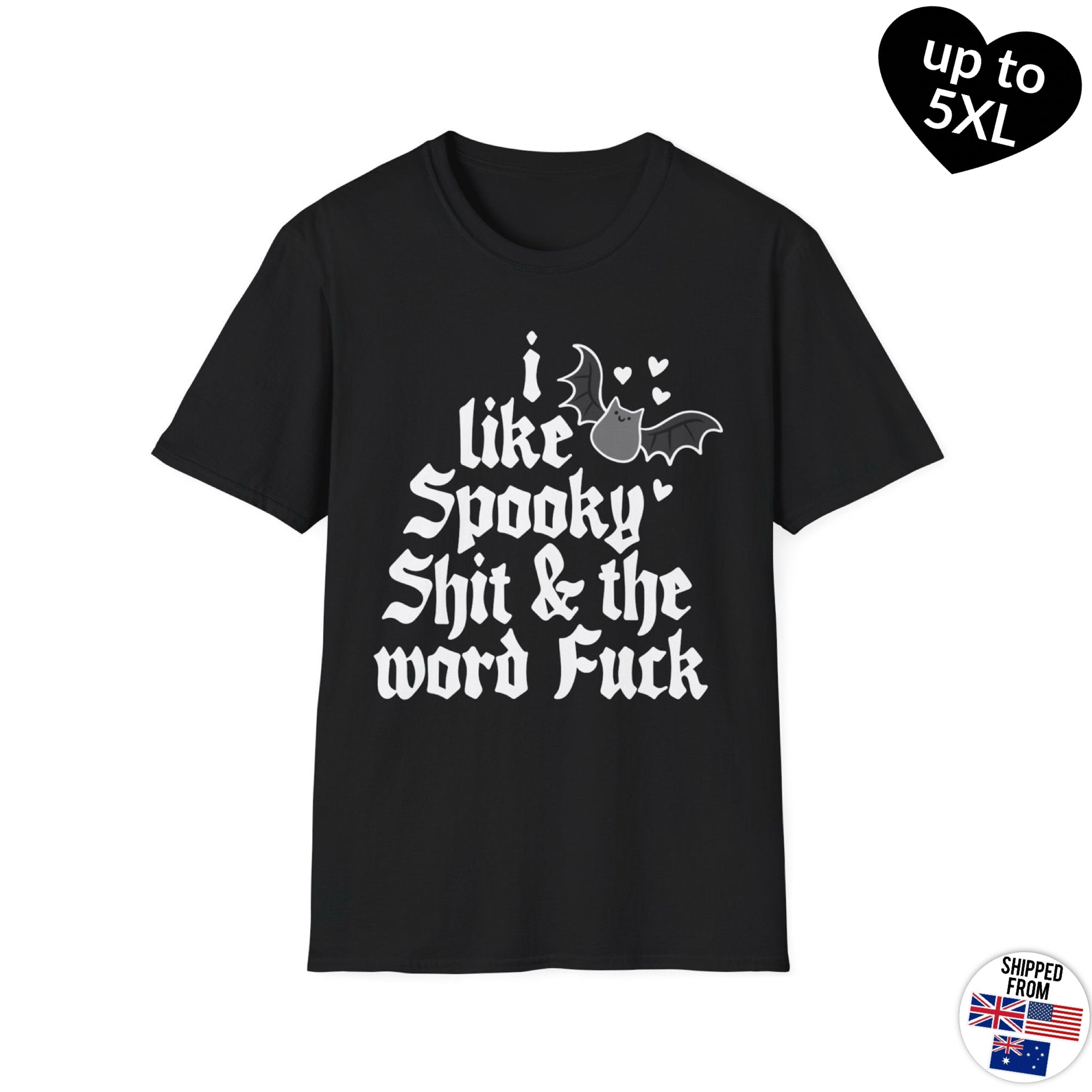 I like spooky sh*t, Softstyle T-Shirt, up to 5XL, Halloween