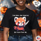 Cute Red Panda T-shirt, up to 5XL, Sensitive but Fight Me, red panda with knife