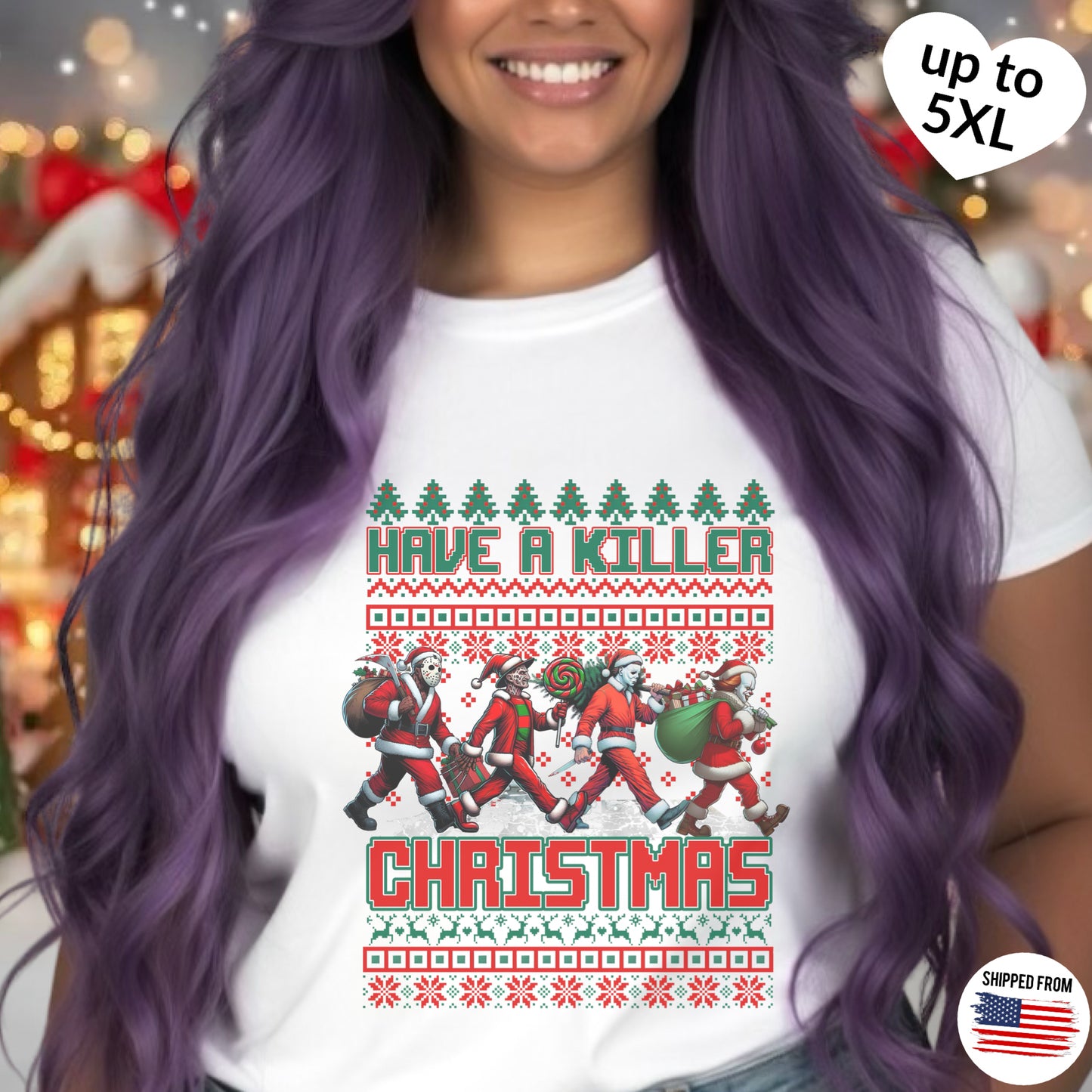 Killer Christmas, Softstyle T-Shirt, Horror Movie, Ugly Christmas Jumper