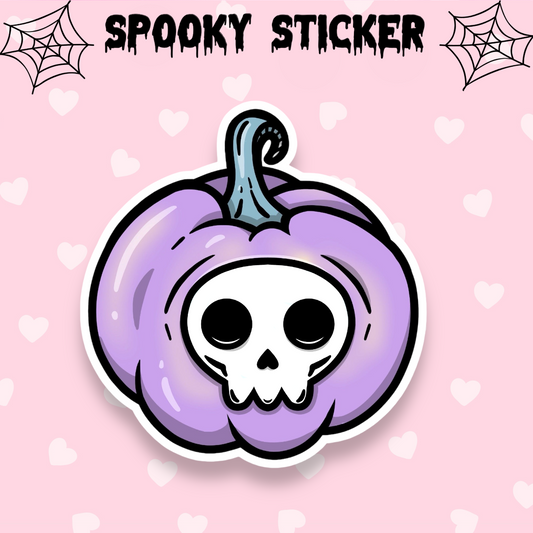 Pastel Goth Pumpkin Spooky Sticker, Gothic stationery, Halloween, Strange Dollz Boudoir