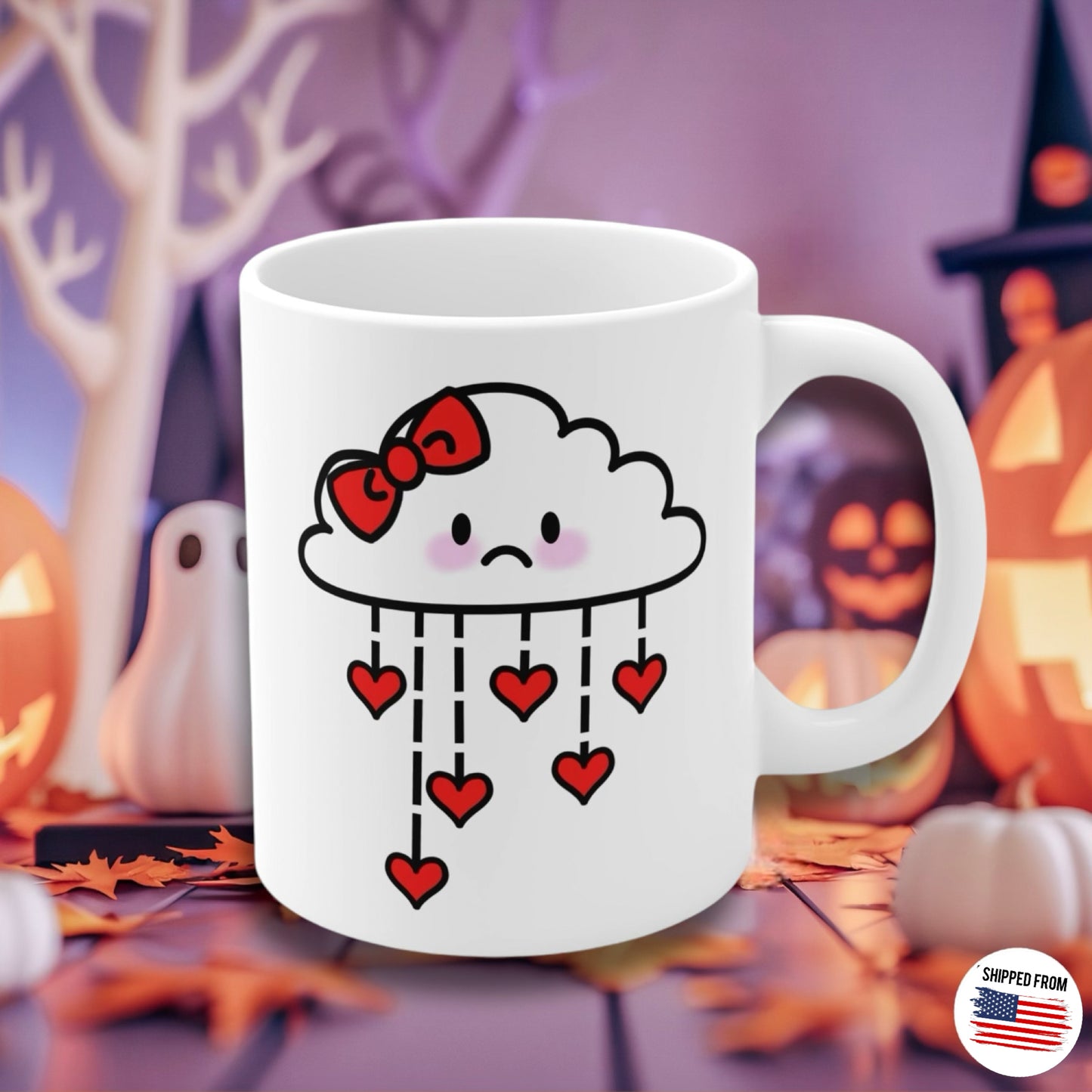 Cute sad cloud Mug, kawaii