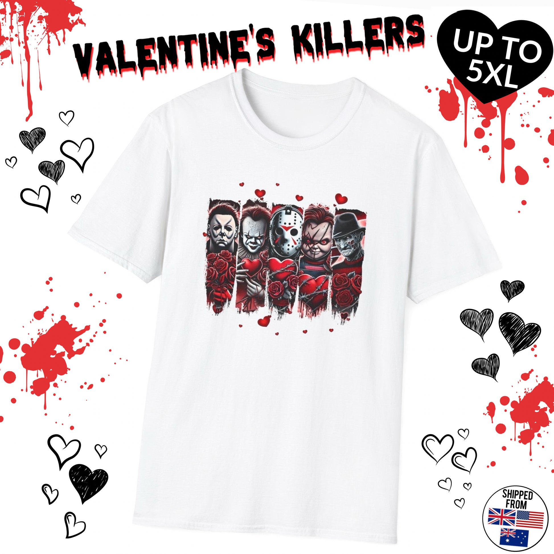 Valentines horror movie tshirt