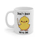 Don’t Duck with Me Mug, cute duck with knife