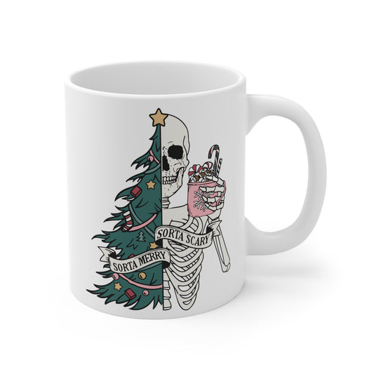 Sorta Merry Sorta Scary Christmas Mug, pastel goth