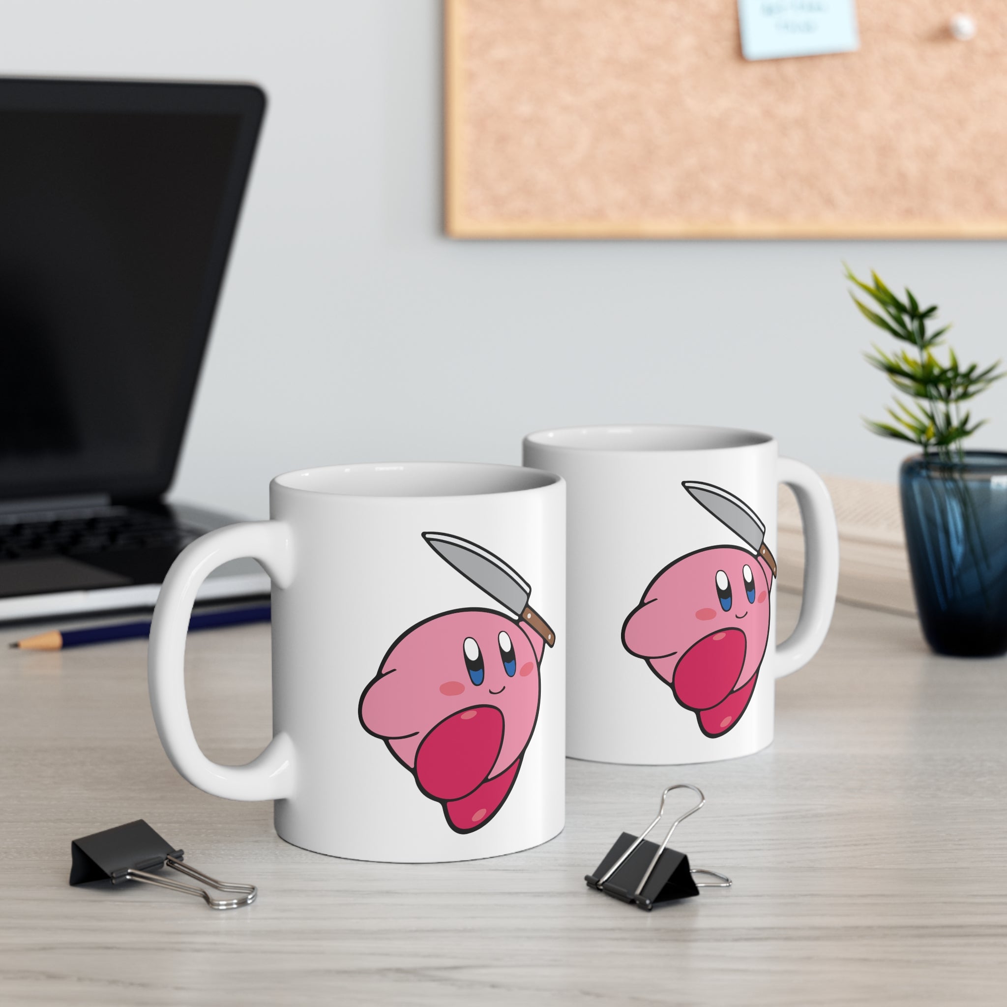 Kirby with knife Mug