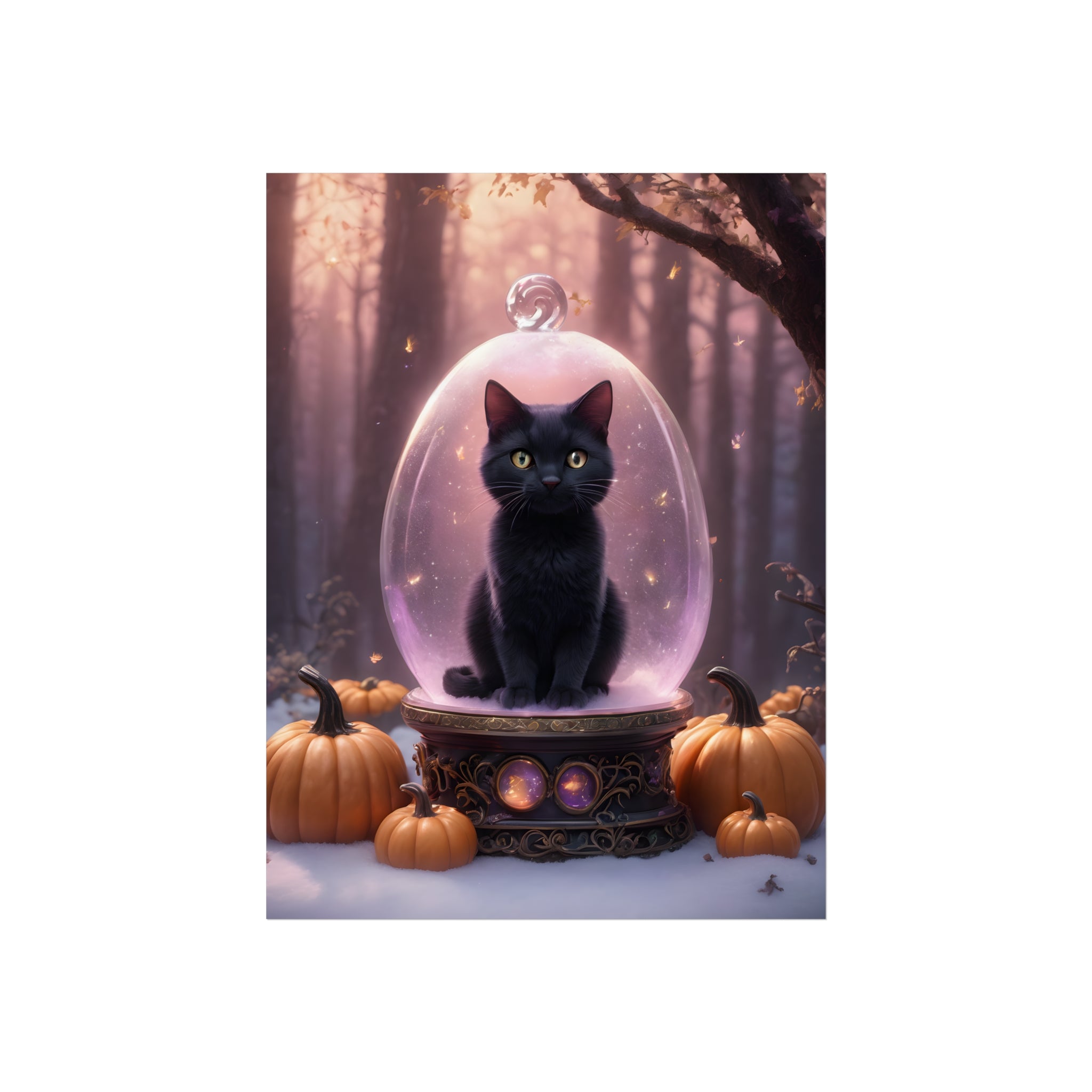 Black Cat Fine Art Print,  Dark Academia, Goth Wall Decor, Gothic Gallery Wall, Witchy Halloween Decor