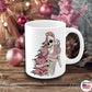 Sorta Merry Sorta Scary Christmas Mug, pink skeleton