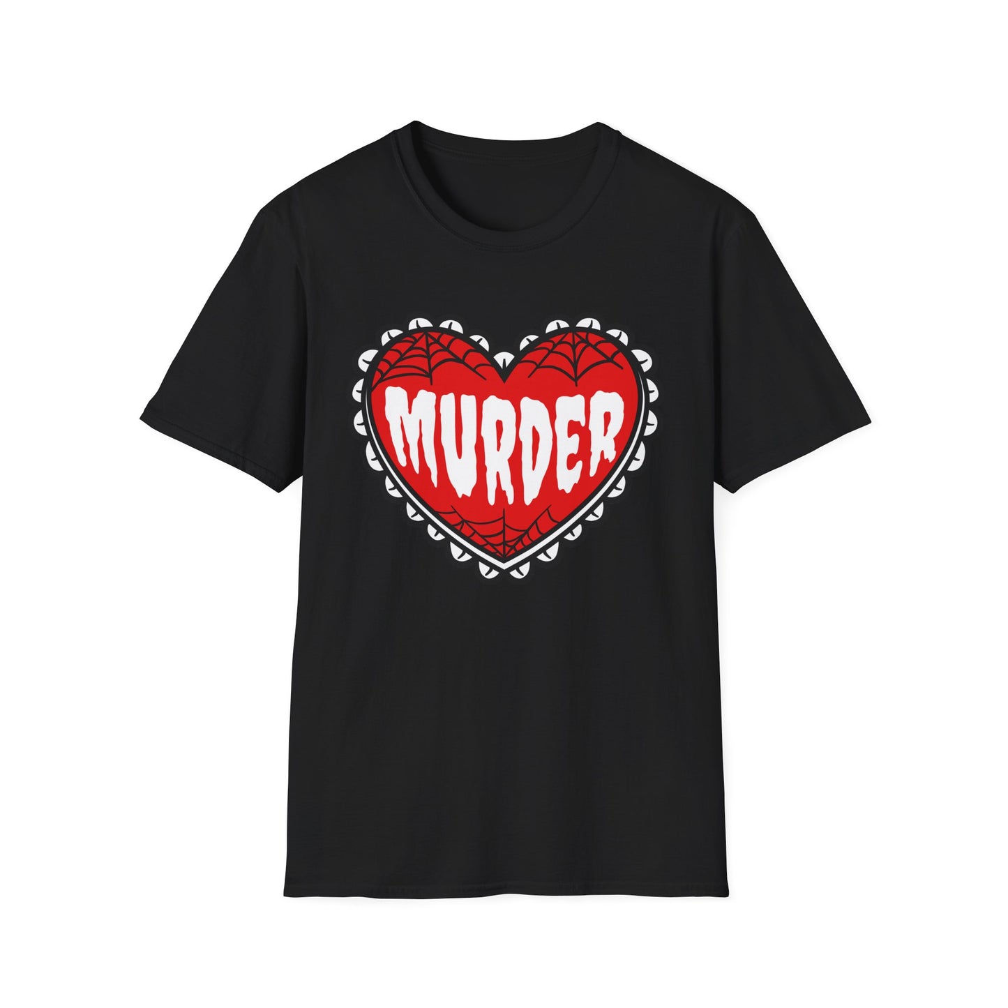 Murder, cute heart design, Softstyle T-Shirt