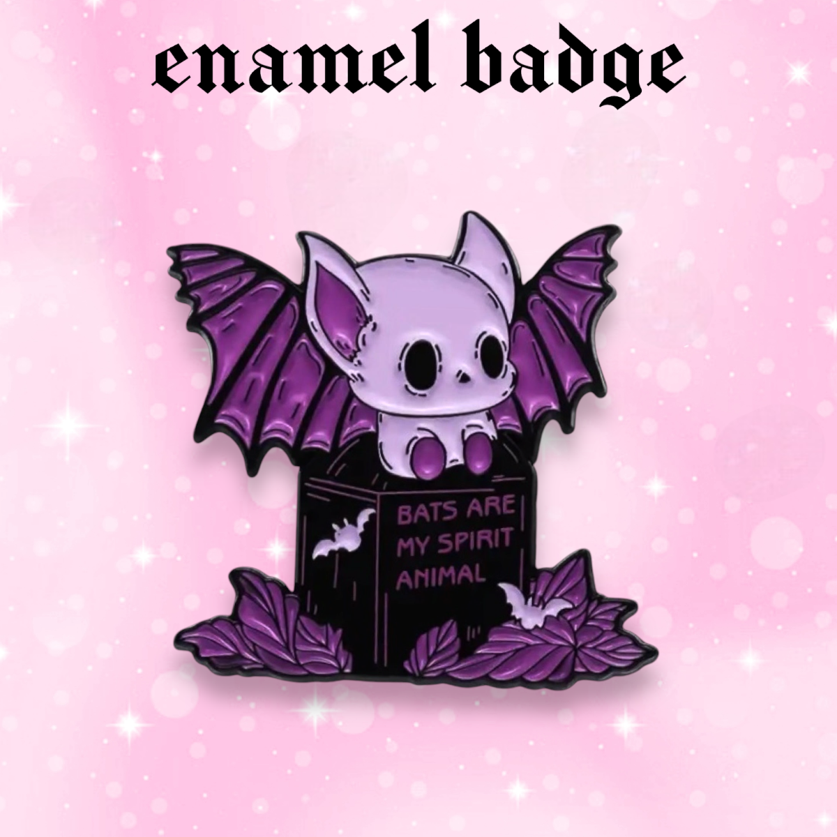 Cute bat enamel pin badge, Halloween goth, Strange Dollz Boudoir