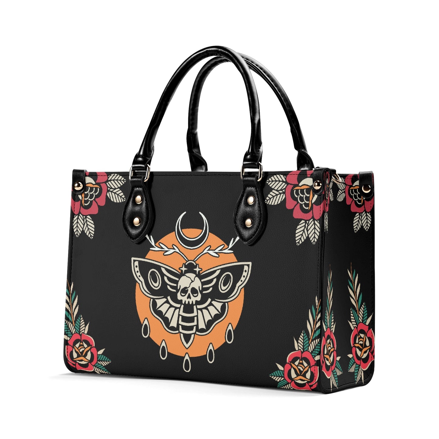 Death Moth Tattoo Vegan Leather Handbag