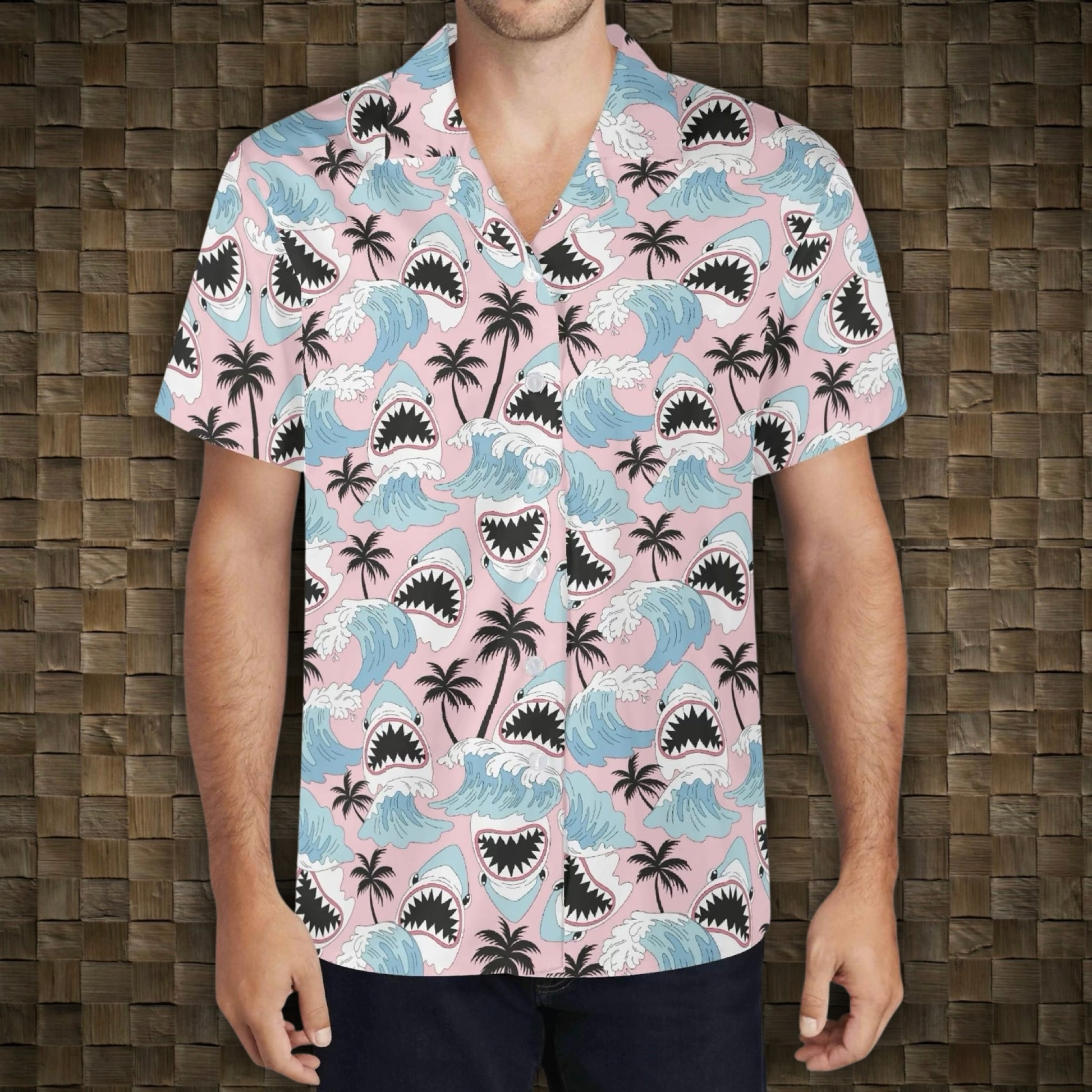 Shark Attack funny Hawaiian men's shirt  
