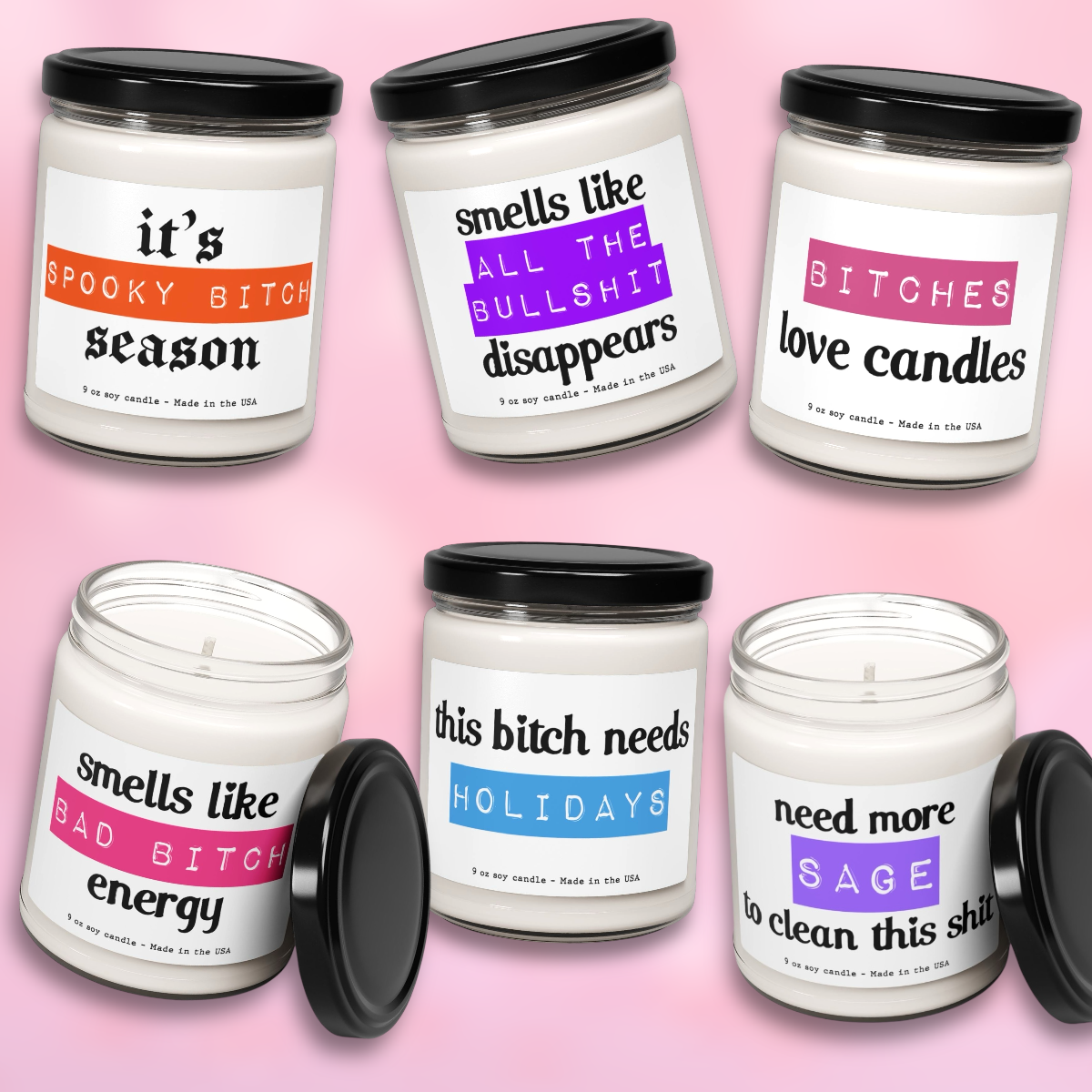 Smells like all the bullshit disappears - Scented Soy Candle, 9oz