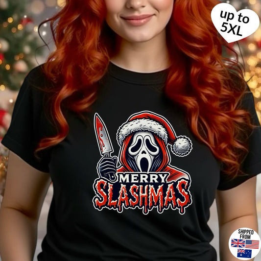 Merry Slashmas, Ghostface, up to 5XL, Softstyle T-Shirt, Christmas, Scream, Horror Movie