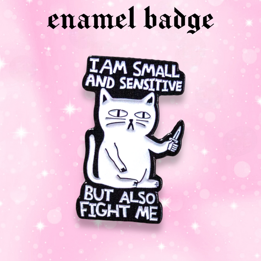 Sensitive cat enamel pin badge, Halloween, Strange Dollz Boudoir