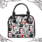 Horror Movies Vegan Leather Handbag, RED tarot cards