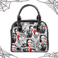 Horror Movies Vegan Leather Handbag, red tarot cards