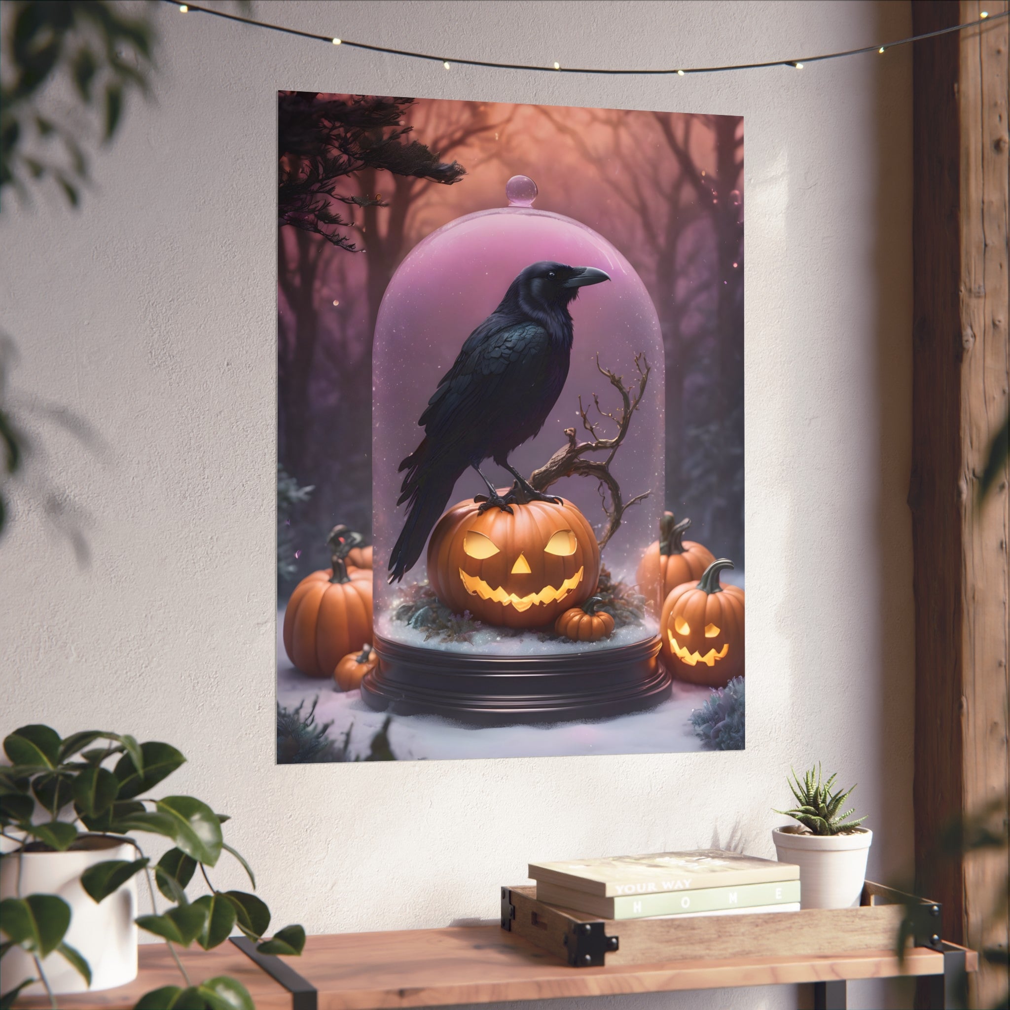 Dark Raven Fine Art Print. Dark Academia, Goth Wall Decor, Gothic Gallery Wall, Halloween Decor