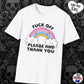 F*ck off please and thank you, Softstyle T-Shirt, rainbow, pastel, up to 5XL