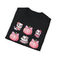 Cute coquette ghost kitty T-shirt, up to 5XL, spooky kawaii, pink pumpkins