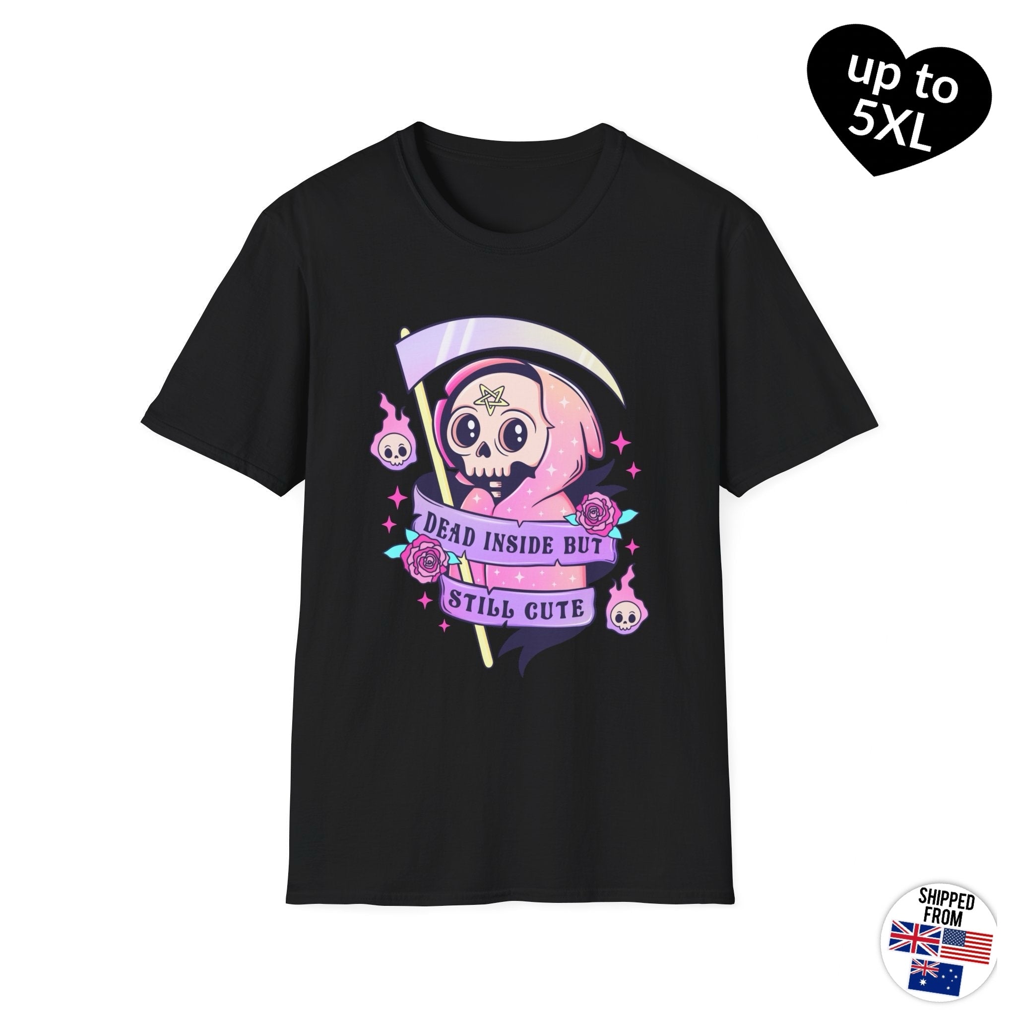 Dead inside but still cute, Softstyle T-Shirt, Halloween, kawaii, up to 5XL