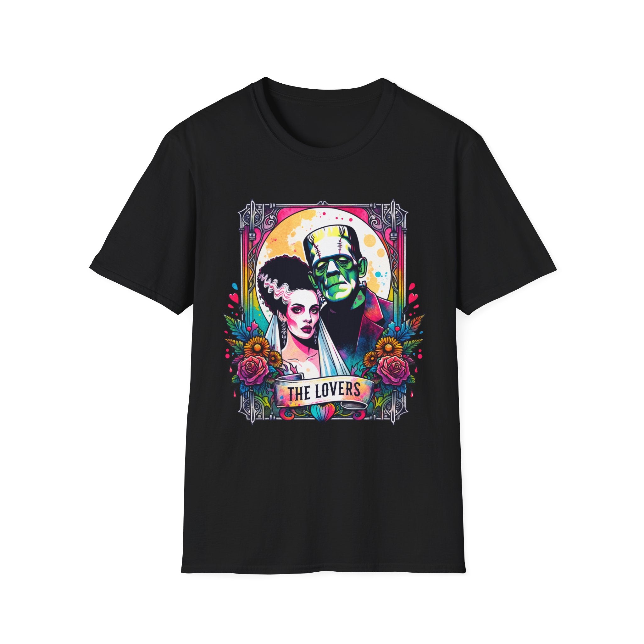Frankenstein Tarot Card Softstyle T-Shirt, up to 5XL, Horror Movies, Halloween