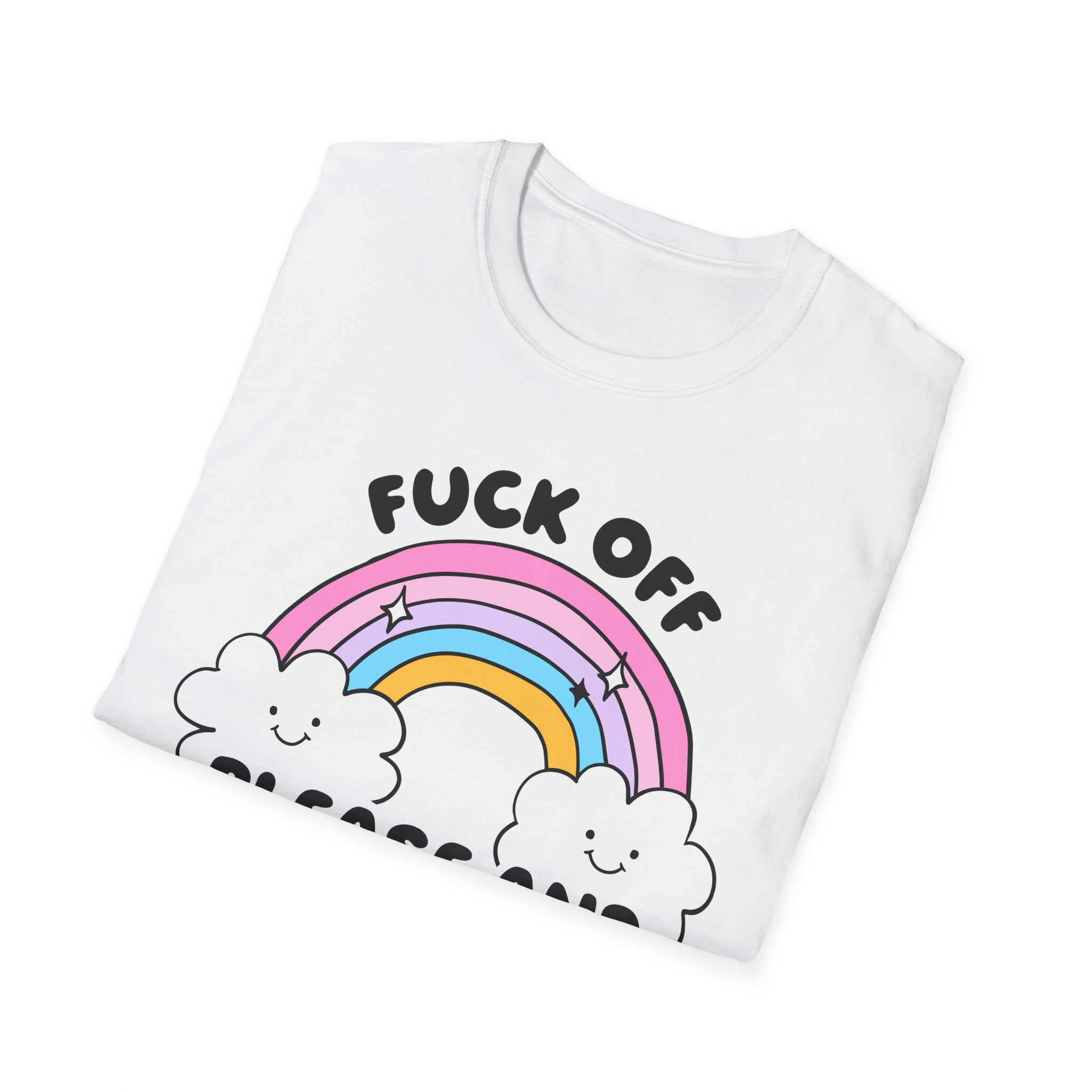 F*ck off please and thank you, Softstyle T-Shirt, rainbow, pastel, up to 5XL
