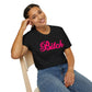 B*tch Softstyle T-Shirt, pink, girlie, Barbie, up to 5XL