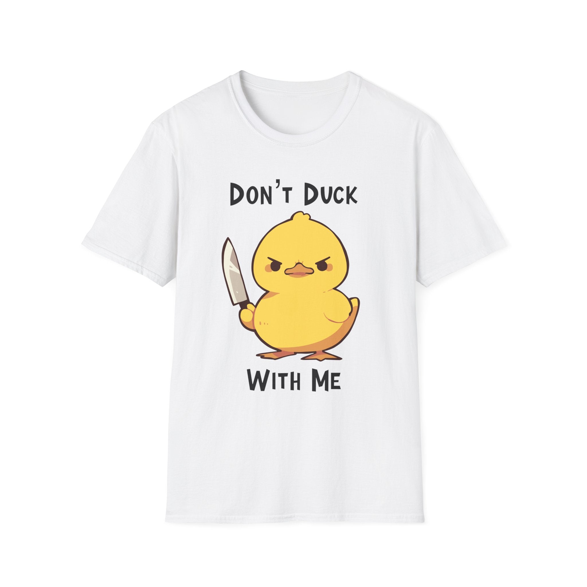 Don’t Duck with Me T-shirt, up to 5XL, cute duck with knife