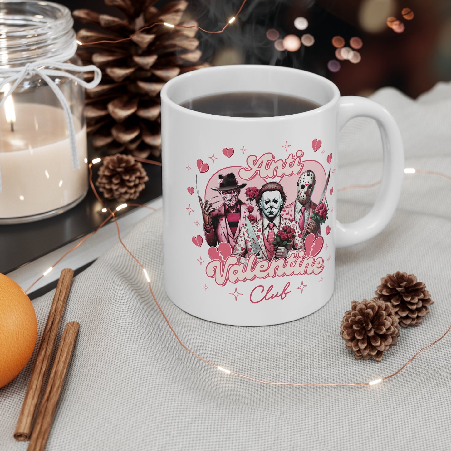 Anti Valentine Club Mug, Horror Movie, Halloween