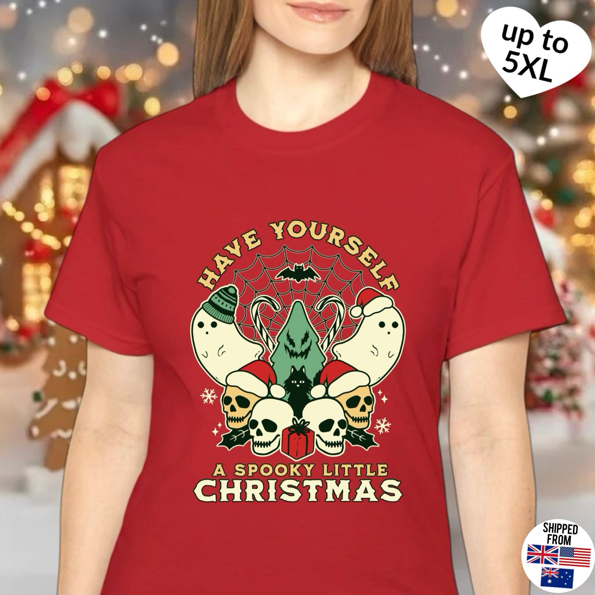 Spooky Little Christmas T-shirt, up to 5XL