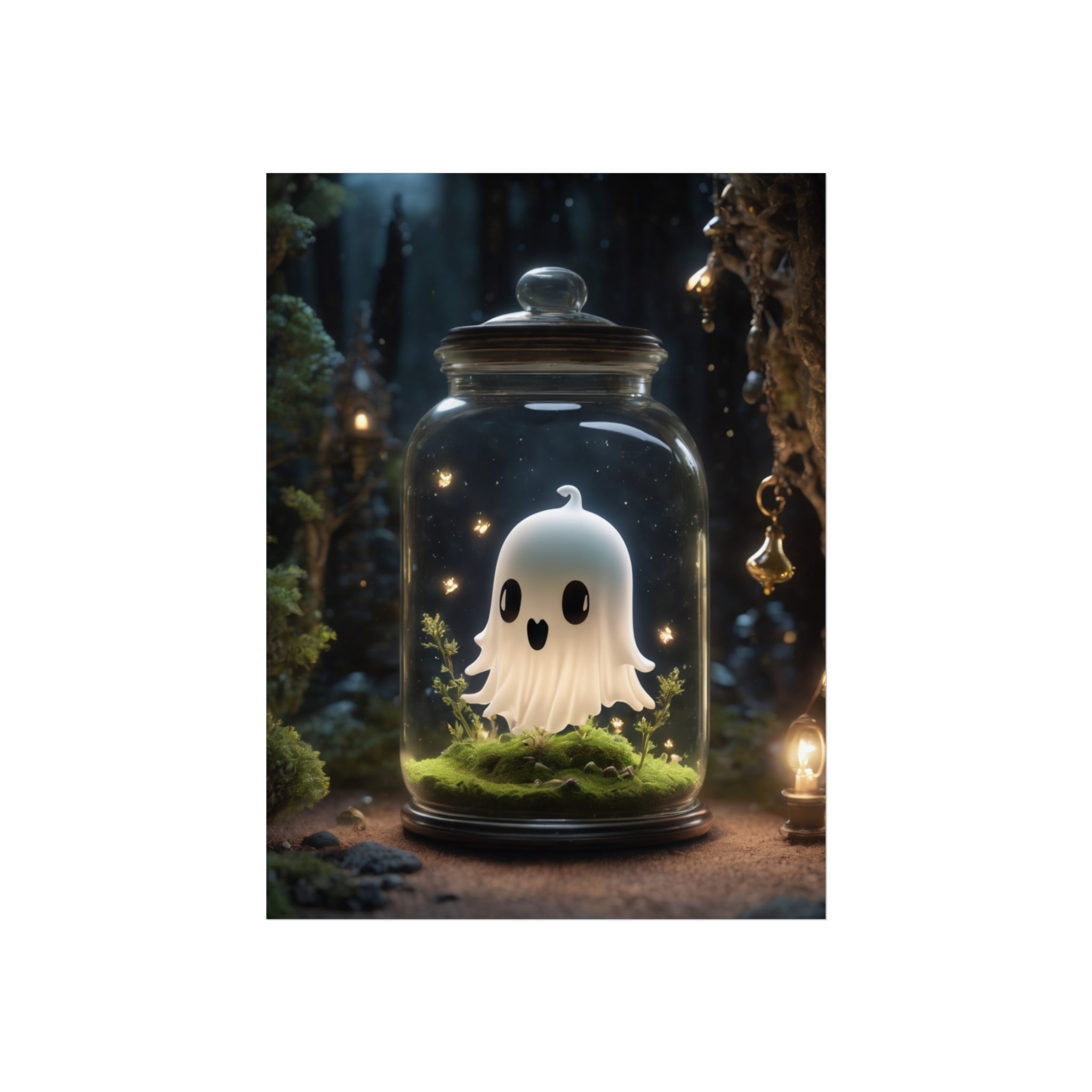 Cute Ghost Fine Art Print, Dark Academia, Goth Wall Decor, Gothic Gallery Wall, Halloween Decor